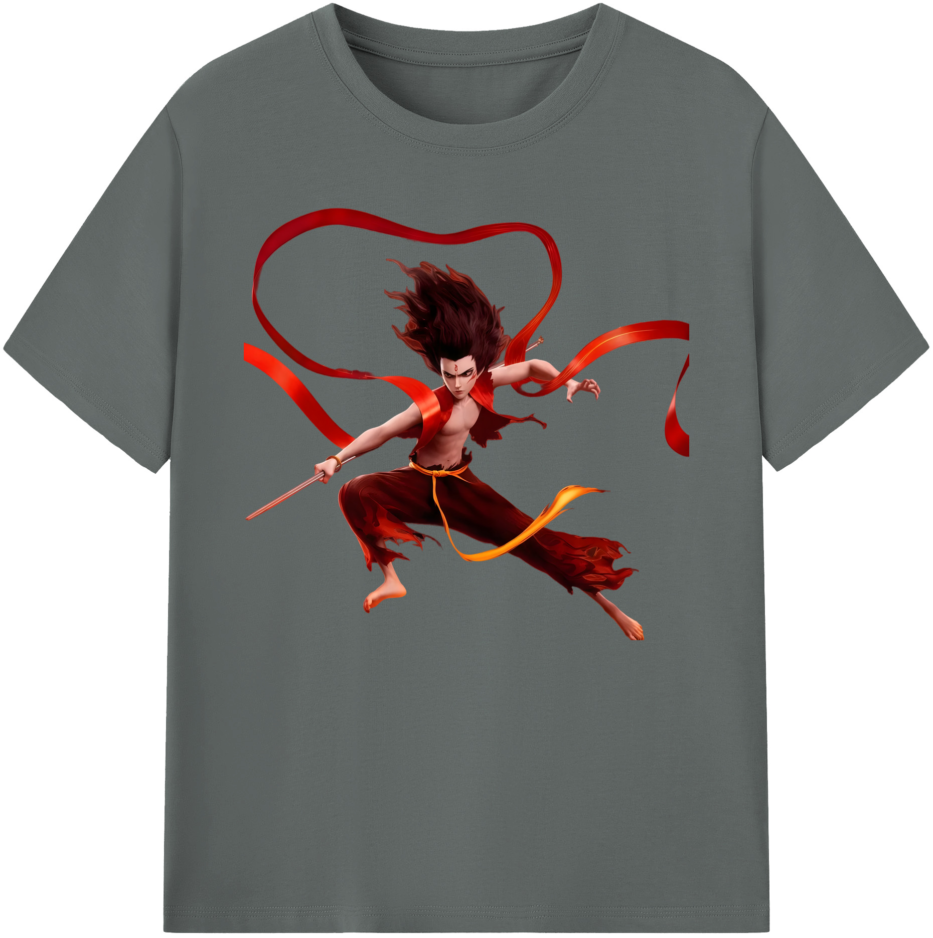 （画像用） Ne Zha 2 ナタ 魔童の大暴れ 綿100％ メンズ半袖Tシャツ｜肌触りやわらか＆通気性